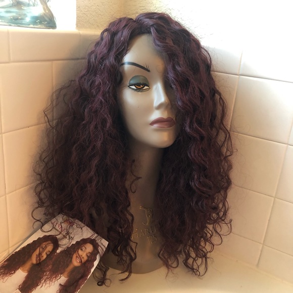 NWT synthetic curly Janet wig “Lilac” color 99J - Picture 2 of 9